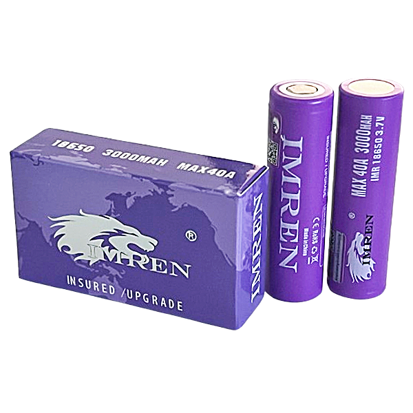 Imren 18650 Battery | 2 Pack | Purple 3000mah (40A) product image